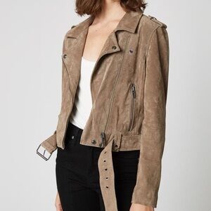 Brown Suede Moto Jacket - Women